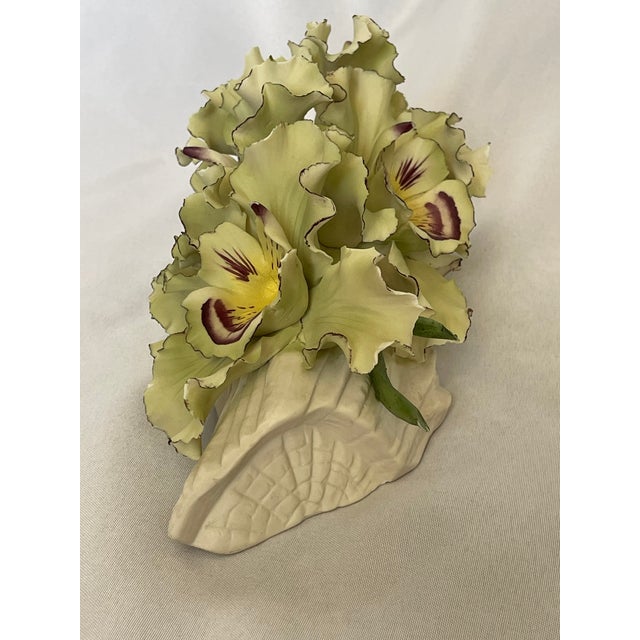 Vintage Capodimonte Orchids on Porcelain Log For Sale - Image 10 of 13