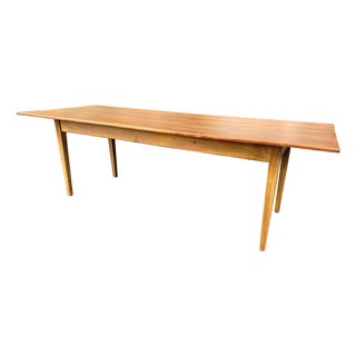 Early 20th Century New England Country Vernacular Pine Harvest Table For Sale