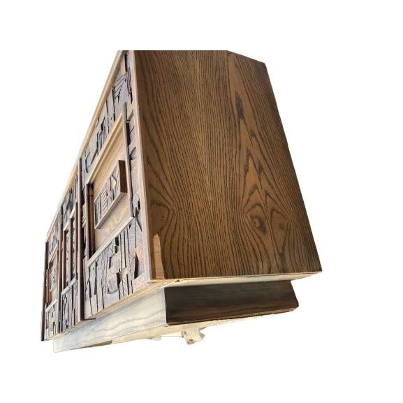 Chestnut 1970’s Mid-Century Modern Oak Lane Brutalist Sideboard For Sale - Image 8 of 12