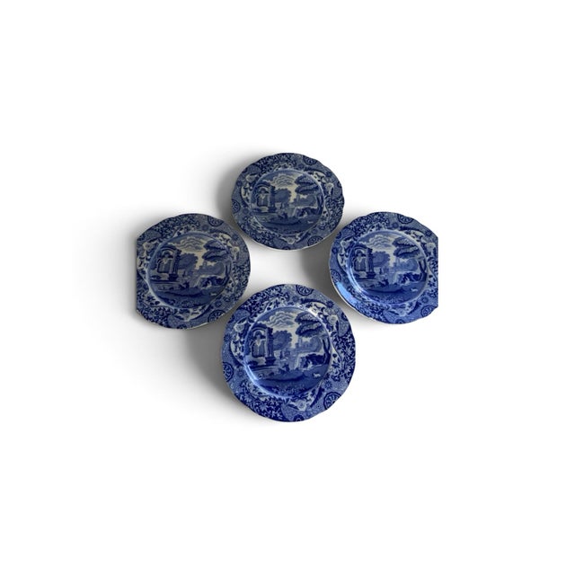 Vintage Set of 4 Authentic Spode Blue Italian Bread & Butter Plate England c.1950s For Sale In Palm Springs - Image 6 of 6