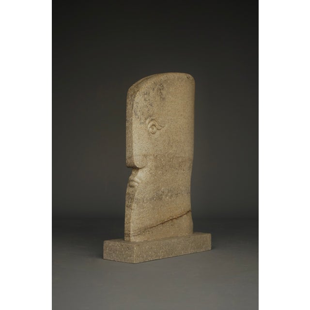 Large Stone Sculpture of Stylised Head, 1970s For Sale - Image 15 of 15