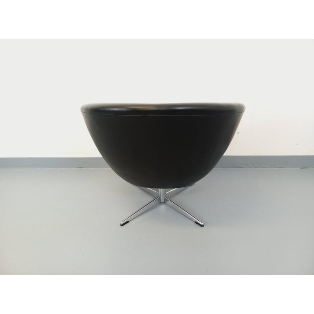 Mid-Century Modern Vintage Scandinavian Swivel Chair in Imitation Leather and Chrome, 1970s For Sale - Image 3 of 16
