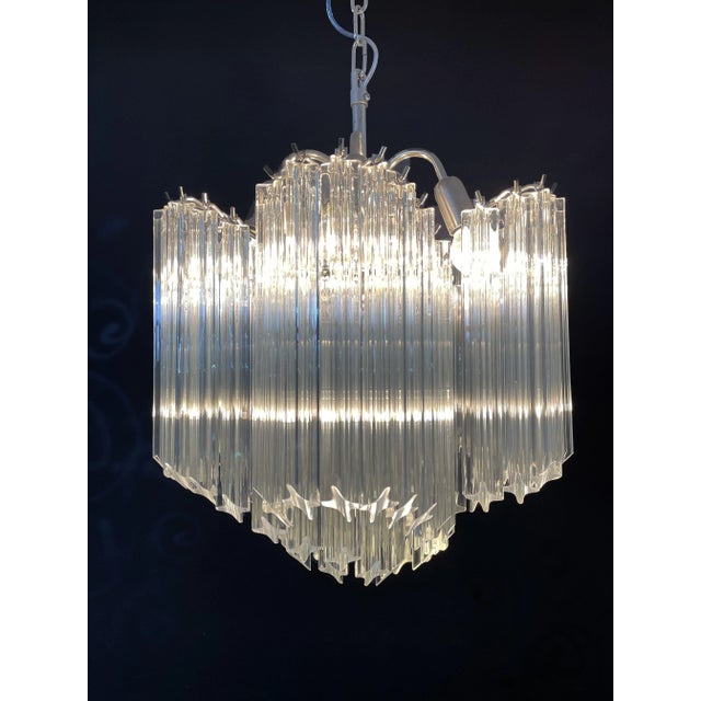 Modern Quadriedri Glass Chandelier, 1980s For Sale - Image 14 of 18