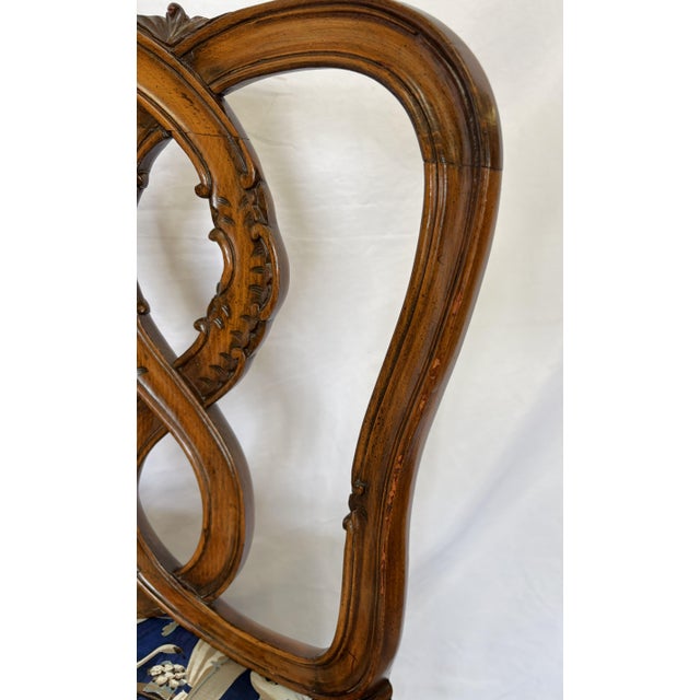 Vintage Pretzel Back Wood Chairs With New Statement Upholstery- A Pair For Sale - Image 17 of 18