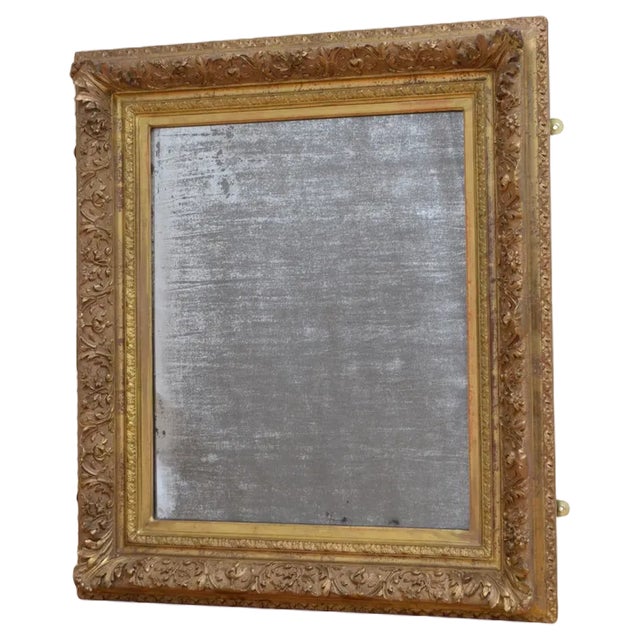 Antique Giltwood Wall Mirror, 1870 For Sale
