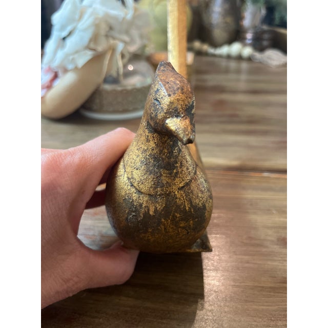 Japanese Japanese Cast Iron or Bronze Bird/Pheasant Figurine.. Vase.. Planter For Sale - Image 3 of 8