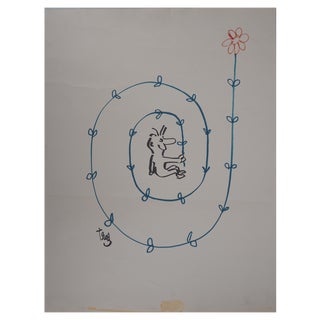 Alain Trez, Flower Tourbillon, Felt Pen Drawing For Sale