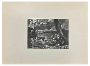 Georges Berger, Shadowing Death, Woodcut Print, Early 20th Century