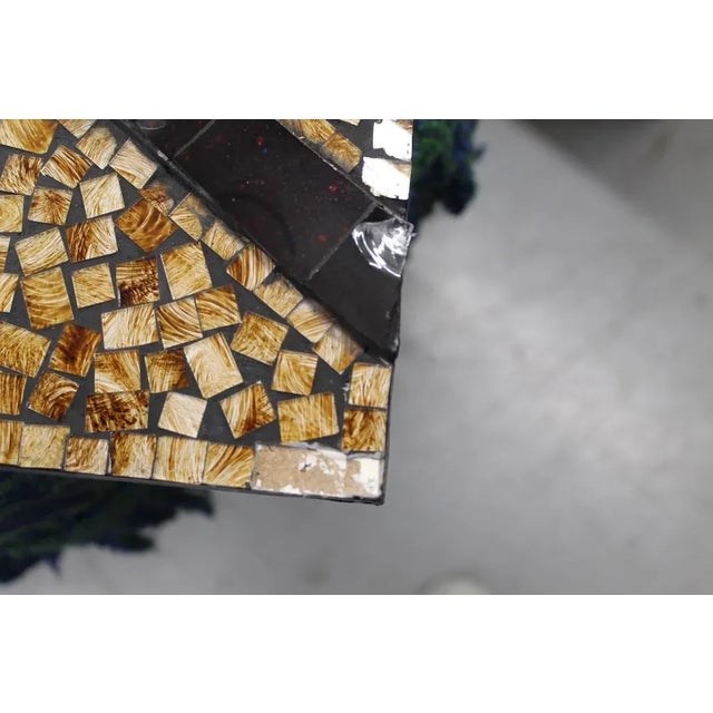 Wood Large Vintage Glass Mosaic Wall Art For Sale - Image 7 of 7
