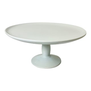 Minimalist Americana French Style Pottery Barn Le Blanc Porcelain Cake Stand. For Sale