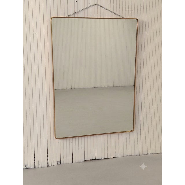 Gold Vintage Mirror in the style of Gio Ponti, 1960s For Sale - Image 8 of 8