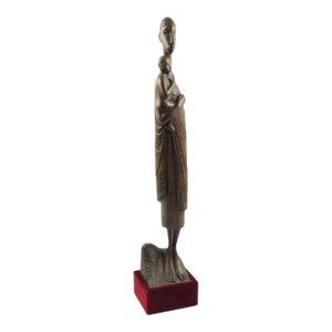 Mother and Baby Wood Sculpture by African Artist Ndatite Ilo