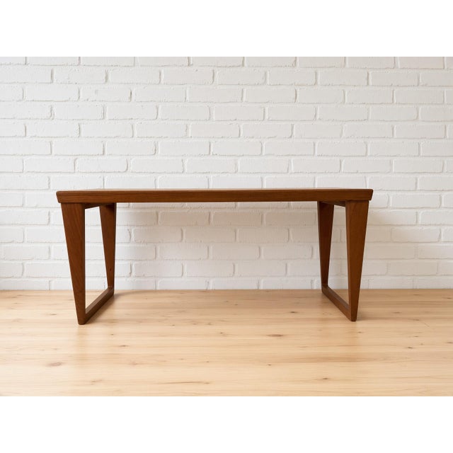 Wood Bench and Mirror in Teak by Kai Kristiansen for Aksel Kjersgaard, 1960s, Set of 3 For Sale - Image 7 of 14