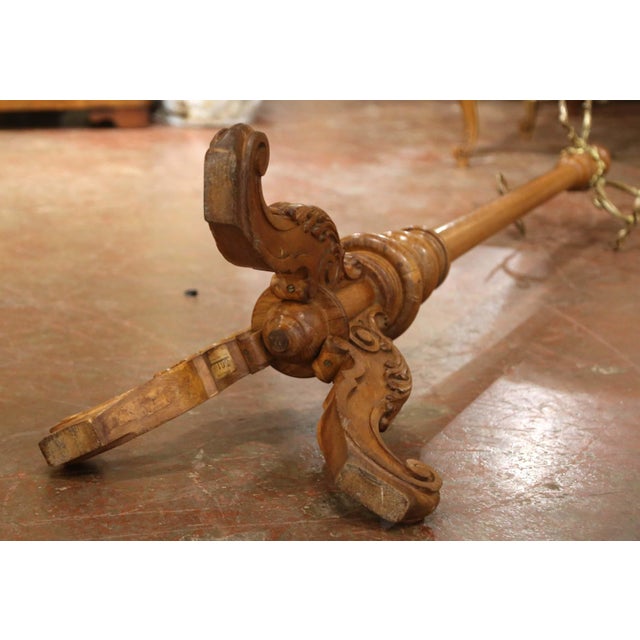 Wood Early 20th Century French Oak and Gilt Metal Hall Tree Coat Rack For Sale - Image 7 of 7