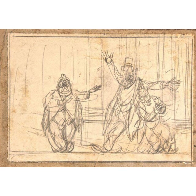 Pencil on cardboard realized in 1907 ca. Not signed. Good condition. This piece is attributed to the mentioned...