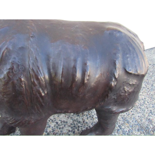 Leather Rhino Figurine For Sale - Image 10 of 12
