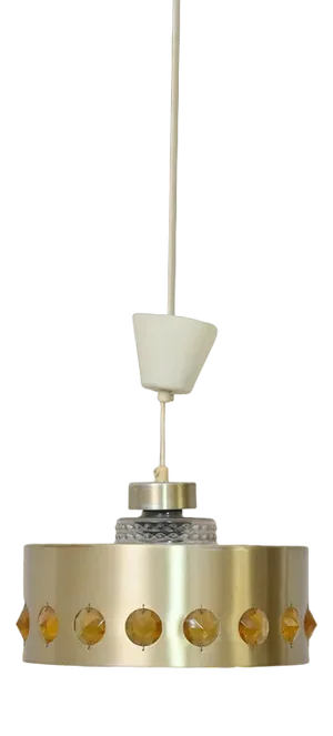 Ceiling Lamp with Metal and Glass, 1960s