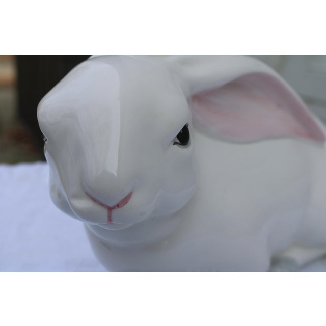 Large Italian Ceramic White Bunny Rabbit Statue for Intrada For Sale - Image 10 of 13