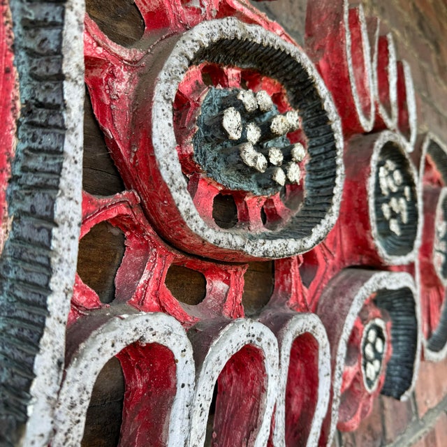 Ceramic Abstract Sculpture Mounted on Wood by Brain Heard Wall Art For Sale - Image 12 of 12