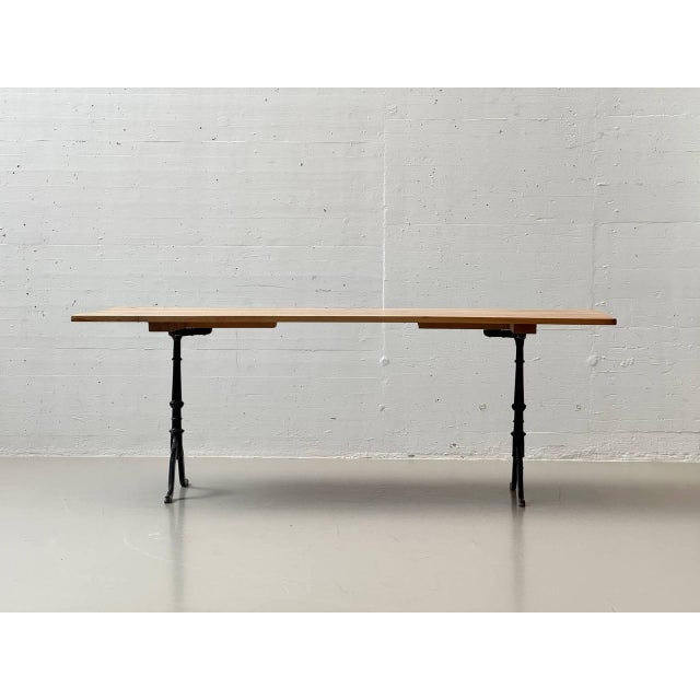 Classic Cherrywood Coffee Table with Cast Iron Legs from Horgenglarus For Sale - Image 5 of 17