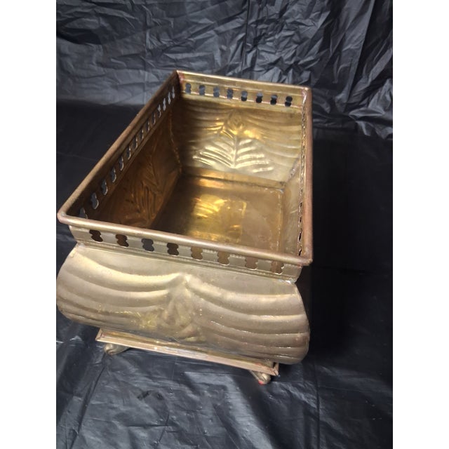 Metal Mid Century Solid Brass Jardiniere / Planter / Cachepot For Sale - Image 7 of 10