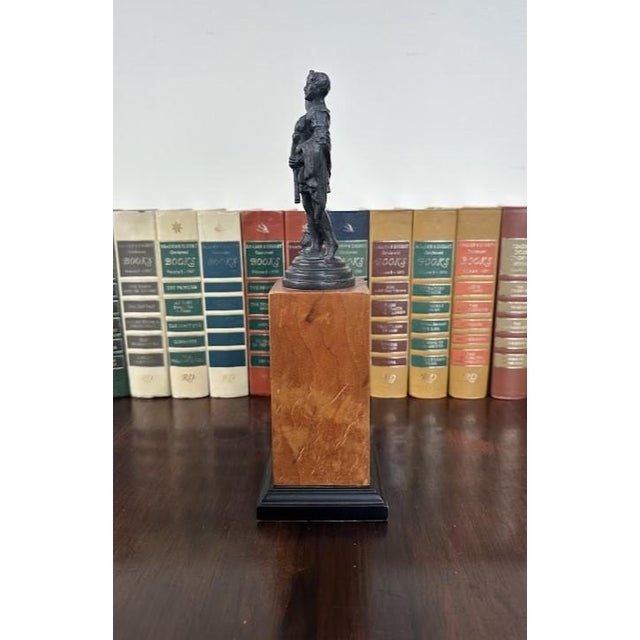 Late 20th Century Bronze Augustus Statue on Wood Base