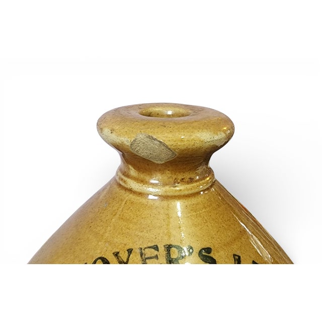 English Foyer's Ltd. Uxbridge Antique English Salt-Glazed Stoneware Flagon Jug 11", 1920s For Sale - Image 3 of 7