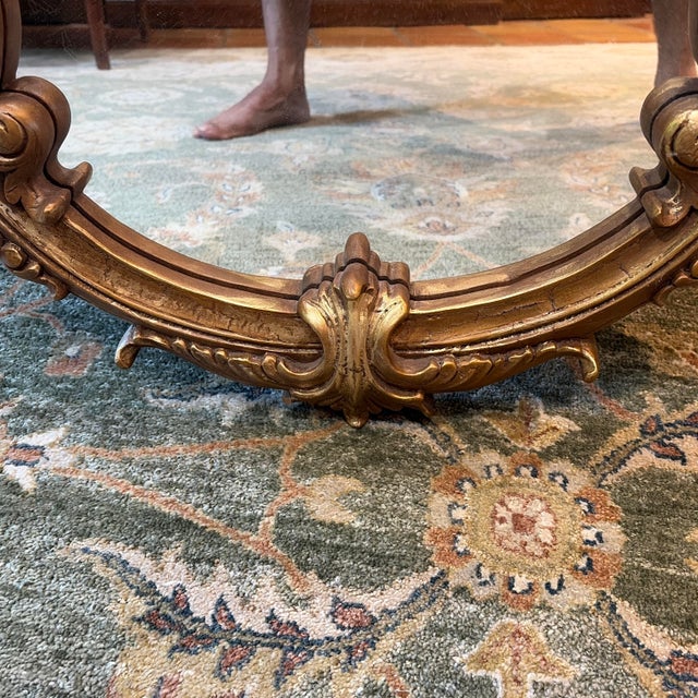 Gold Frame Mirror With Painted Scenes Details For Sale In New York - Image 6 of 9