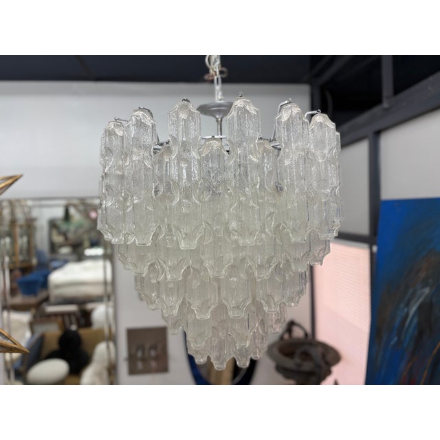 Venini 1960s Italian Modern Murano Glass Chandelier by Toni Zuccheri for Venini For Sale - Image 4 of 7