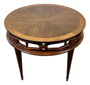 MCM Pierced Carved Walnut End/Side Table