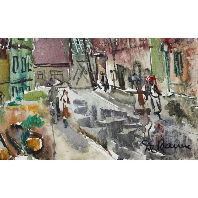 Modern Dzidra Bauma, In a Small Town, 1969, Watercolor For Sale - Image 3 of 7