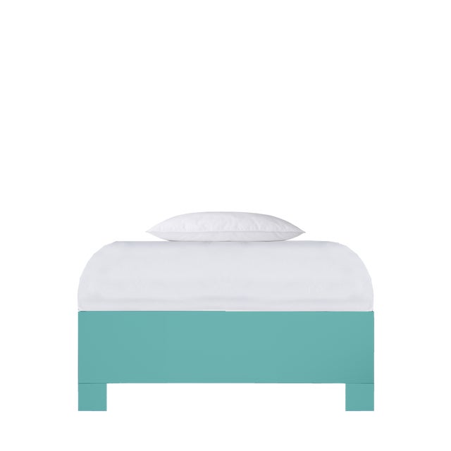 Wood Finn Standard Bed Twin Extra Long - Turquoise For Sale - Image 7 of 12