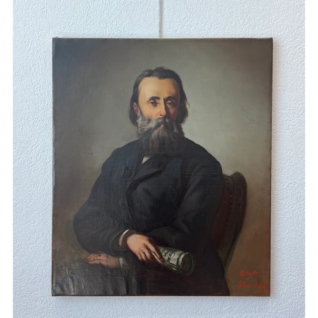 Several restoration points on the back of the canvas. Light wear consistent with age and use. Patina consistent with age...