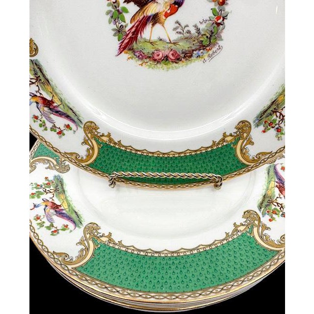 Staffordshire Early 20th Century English Myott Staffordshire “Chelsea Bird” Luncheon/Dinner Plates - Set of 5 For Sale - Image 4 of 7