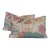 Lee Jofa Nympheus Twill Lumbar Pillows in Pink/Teal With Braided Multi Cord- Pair For Sale