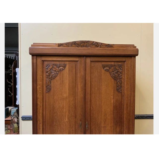 Antique Wardrobe in Oak, 1930s For Sale - Image 6 of 7