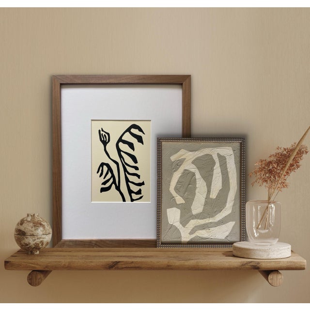 Original minimalist abstract painting on textured canvas, framed in gold locally crafted frame. Each painting canvas...