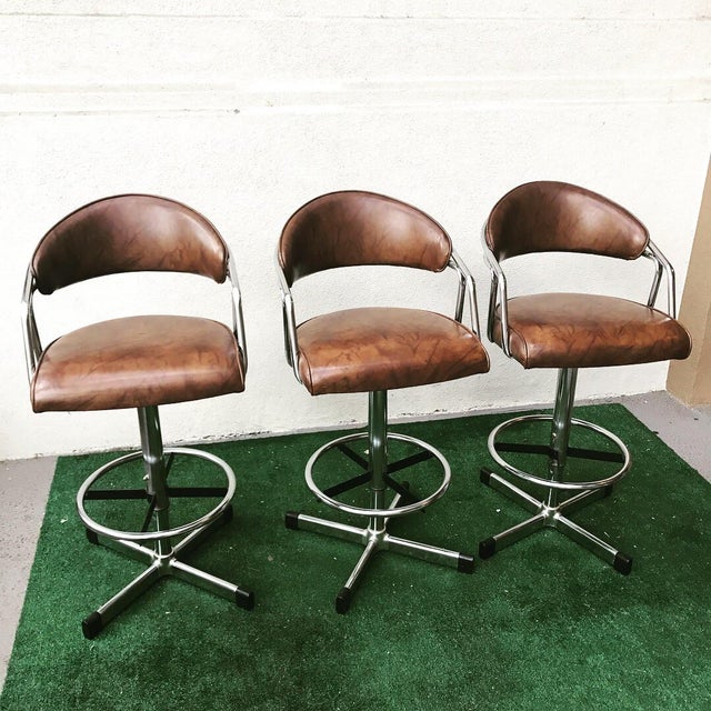 Vintage Samsonite Chrome & Vinyl Barstools Set of 4 Chairish
