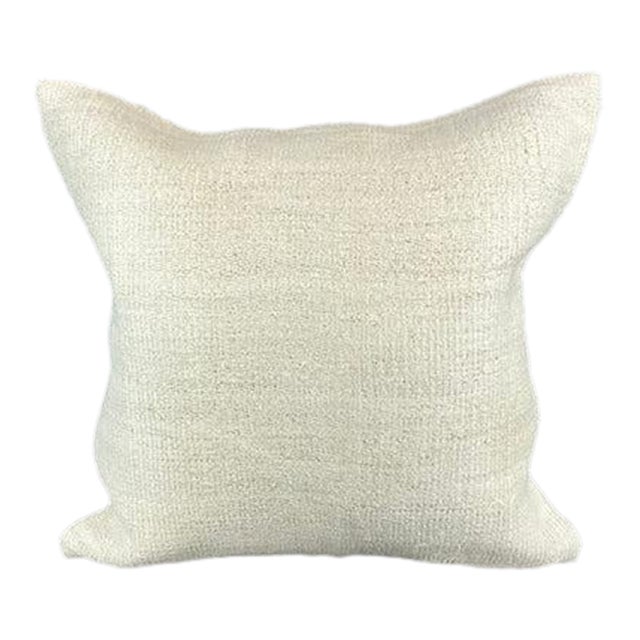 20 x 20 Hemp Pillow Turkish Cushion Natural Grayish White Pillow Cushion Cover For Sale