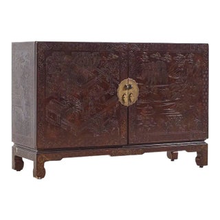 Mario Buatta for John Widdicomb Mid Century Chinoiserie Credenza For Sale