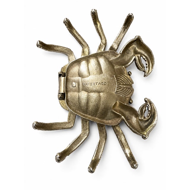 1980s Hollywood Regency Silver Plated Brass Crustacean Crab Ashtray, 1980s For Sale - Image 5 of 6