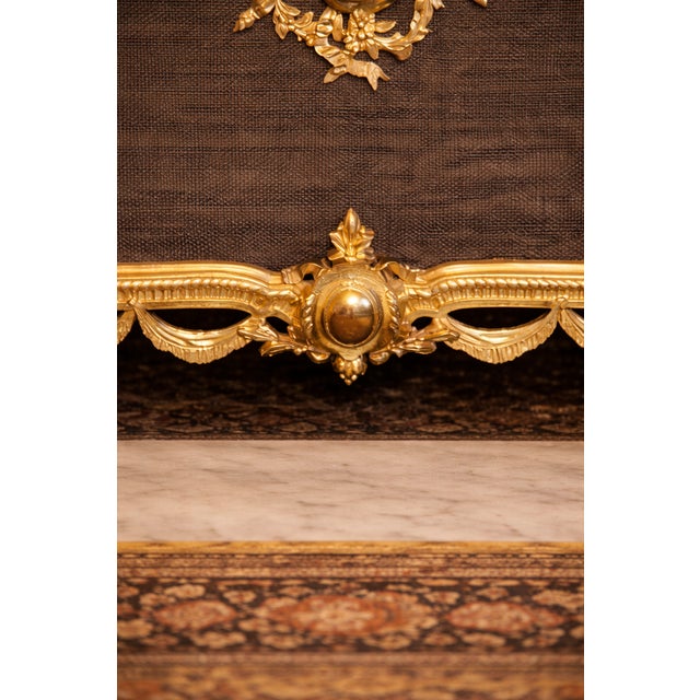 French 19th C French Louis XVI Gilt Bronze Fireplace Screen For Sale - Image 3 of 11