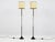 Enameled Metal Floor Lamps with Hexagonal Lampshades by Angelo Brotto for Esperia, 1950, Set of 2, in Good conditions....