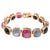 Bochic “Capri” Ruby & Multi Color Sapphire & Ruby Bracelet Set In 18K Gold & Silver open and close hinge and safety locks...