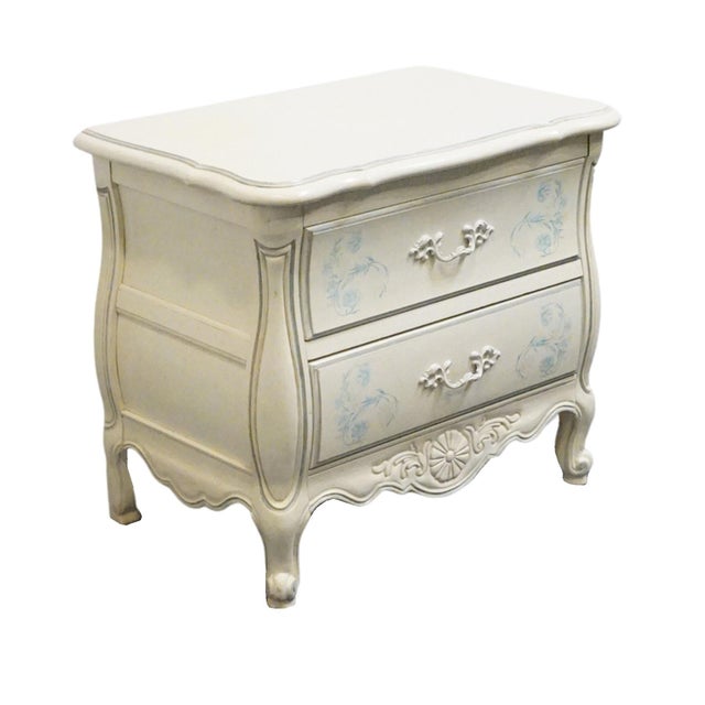 Thomasville Thomasville Furniture Debussy Collection Off White Painted French Provincial 29" Two Drawer Nightstand 9455-810 For Sale - Image 4 of 12