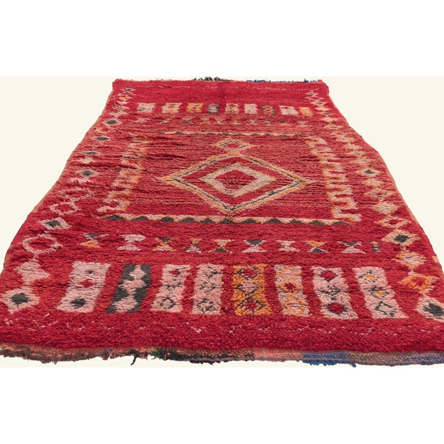 Tribal Vintage Boujad Moroccan Rug, 03'10 X 08'00 For Sale - Image 3 of 10