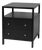 Mendel 21.25 in. W Rectangular Wood 2 Drawer Narrow Nightstand with Open Shelf, Black For Sale