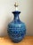 Vintage Mid-Century Modern Blue Glazed Ceramic Lamp For Sale - Image 10 of 12