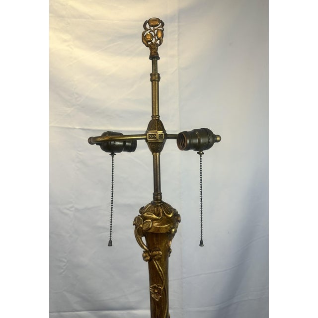 Art Deco Art Nouveau Gilded Gesso Flowers and Vines Floor Lamp, Circa 1920s For Sale - Image 4 of 10