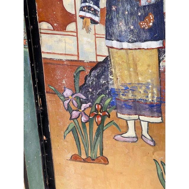 Terra Cotta Monumental Chinoiserie Three-Panel Triptych Screen, Lake Geneva, Wisconsin, C. 1900–1920” For Sale - Image 8 of 12